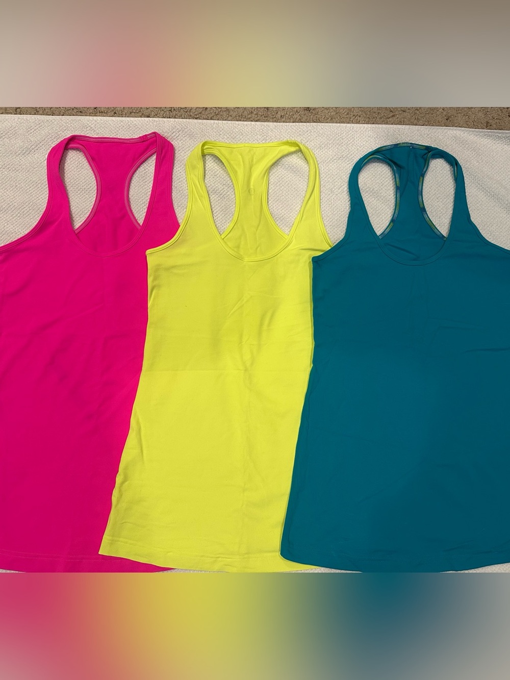 Women's Lululemon Cool Racerback Tank Top Bundle -Pink, Yellow, Teal